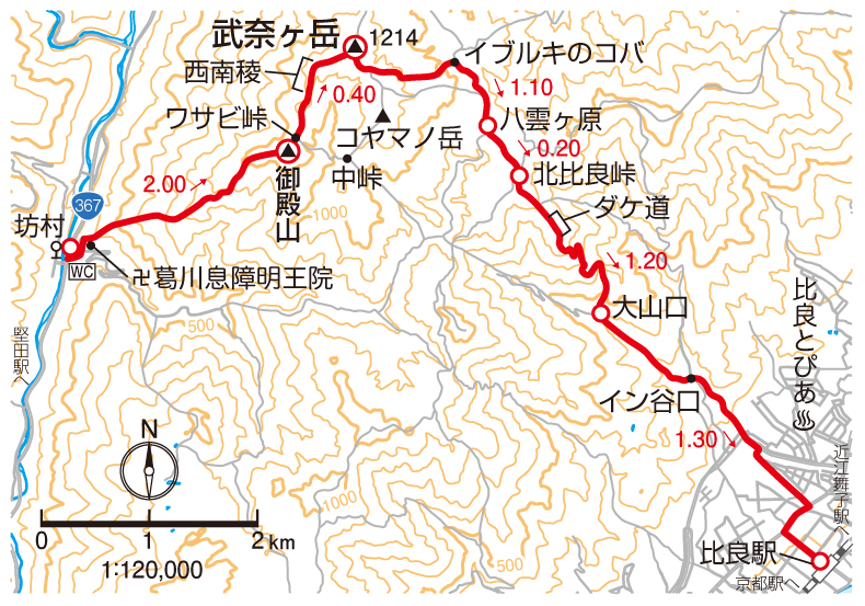武奈ヶ岳マップ
