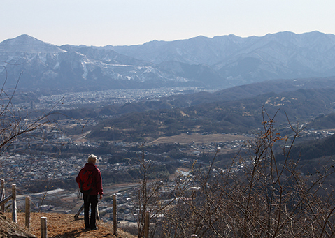 宝登山　 山頂付近からの眺め。左端は武甲山